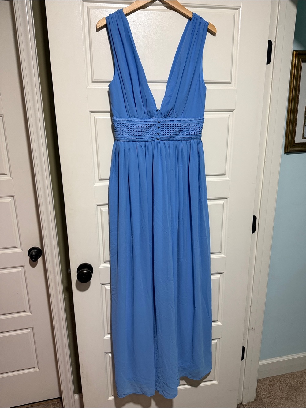 Fashion Nova Periwinkle Blue V-Neck Maxi Dress evening gown event